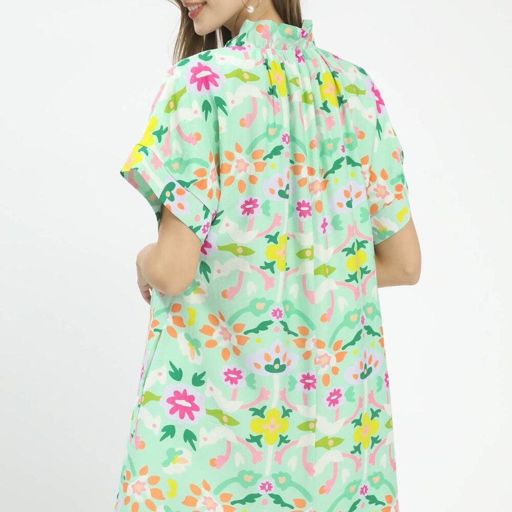 Umgee Abstract Floral Shift Dress‎ - Picture 3 of 6